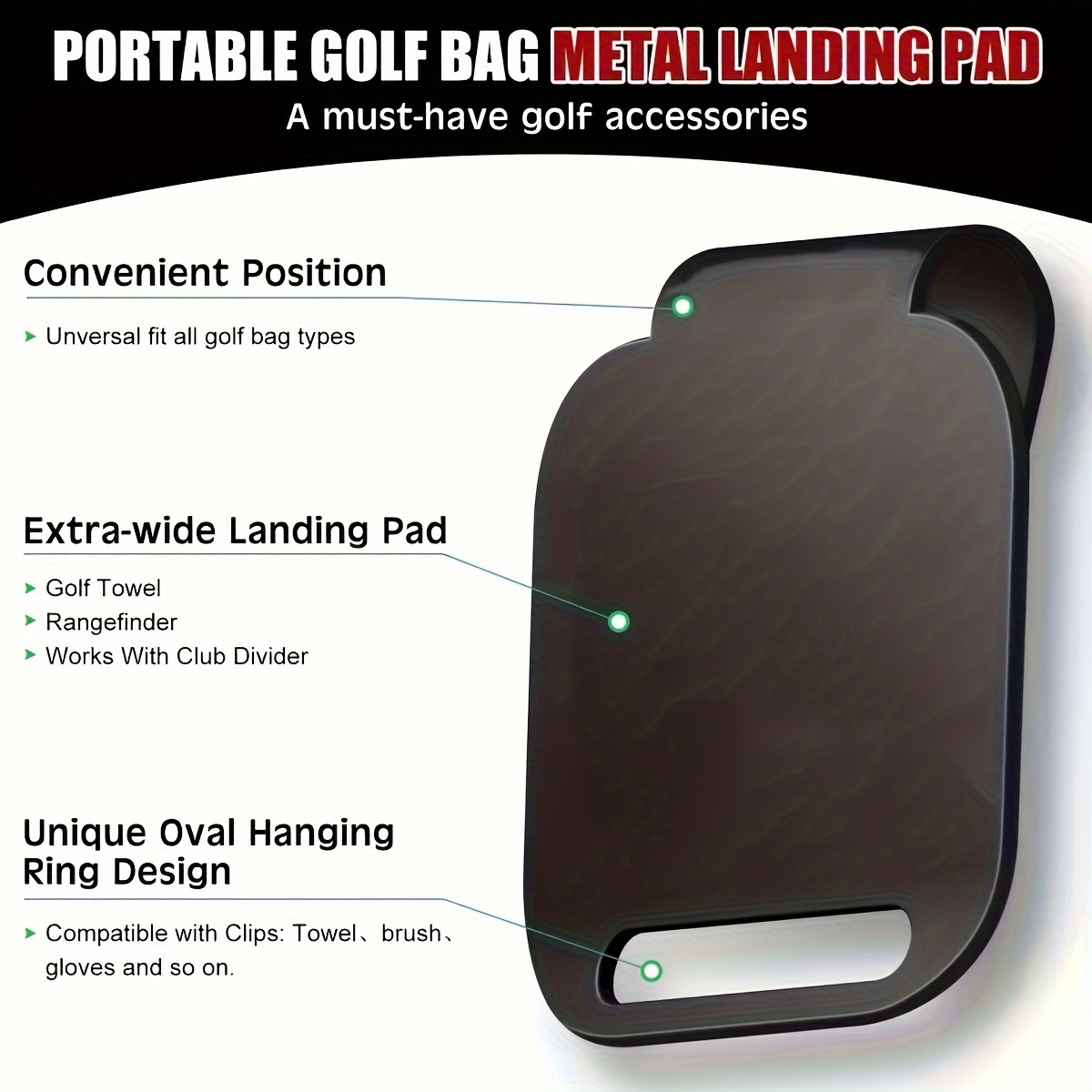 Golf Rangefinder - Tappetino di atterraggio magnetico per sacca